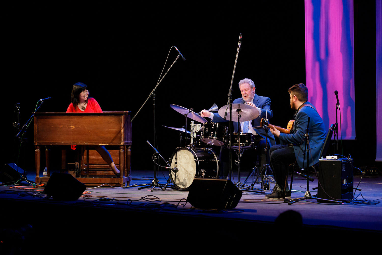 Jeff Hamilton, Akiko Tsuruga, and Graham Dechter Organ Trio performs on the Mainstage at 2019 Centrum Jazz Port Townsend.