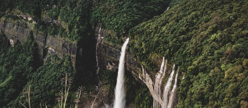Nohkalikai Waterfall In Meghalaya